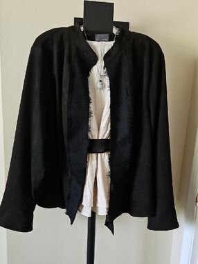 The Limited Collection Faux Leather Stretch Jacket Blazer Black Women's sz 2X